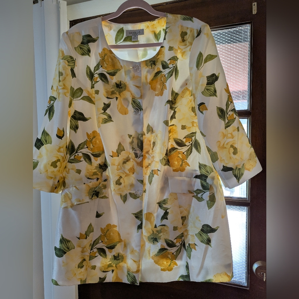 Danillo 1-piece Yellow Floral Jacket Dress J-14